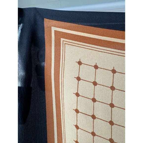 Goeffrey Beene Vintage Grid Scarf 31 x 30 Brown Grid Polyester - Picture 10 of 16
